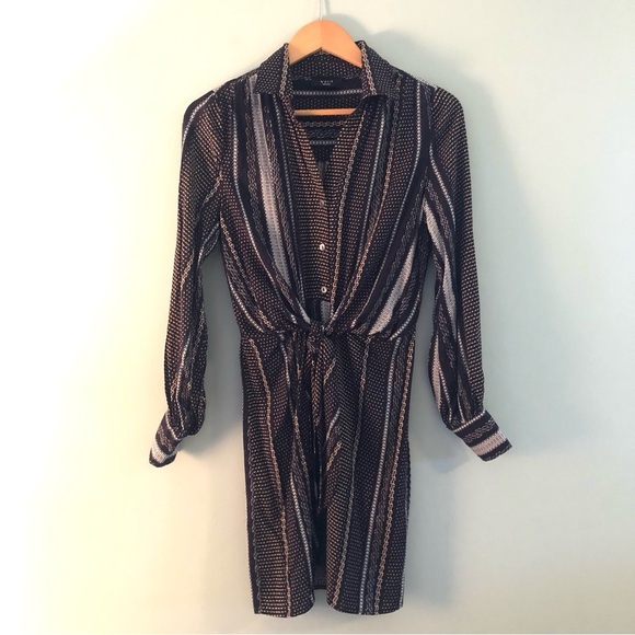 VICI Shirtwaist Tie-front Rayon Dress. Size Small. - Picture 2 of 13